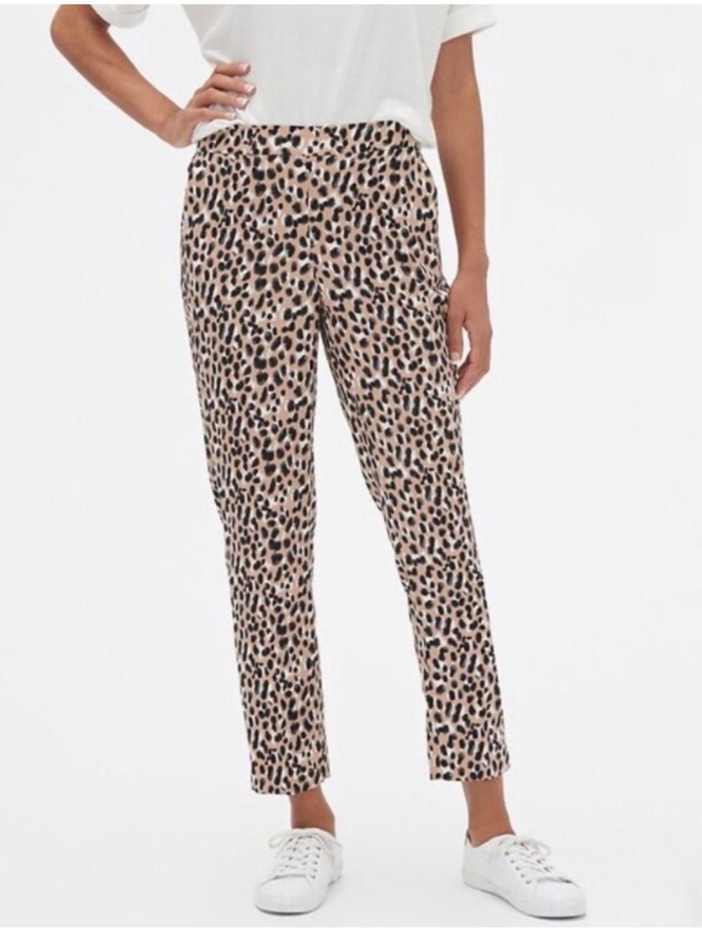 Banana Republic Hayden Animal Print Ankle Women Elastic Dress Pants Size 2
